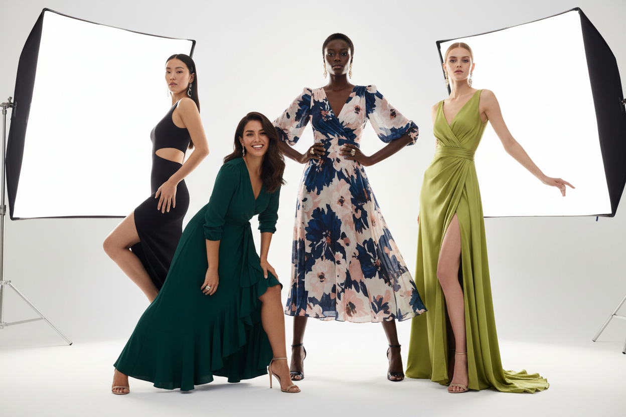 Elegant women in stylish KIMLUD dresses — complete fashion and style guide 2026