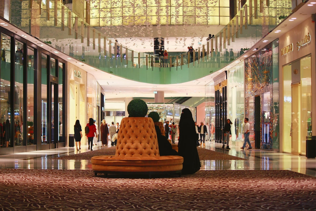 unknown persons walking in mall