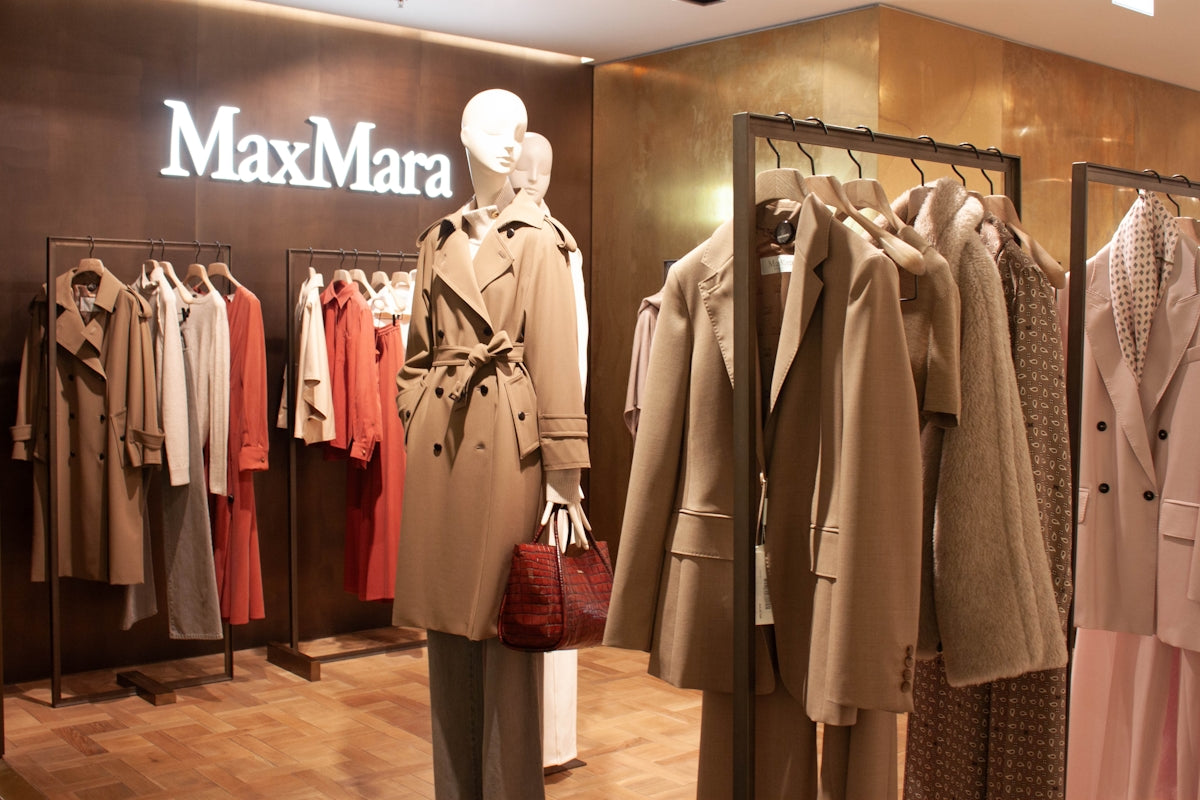 Max mara clothing displayed in a store