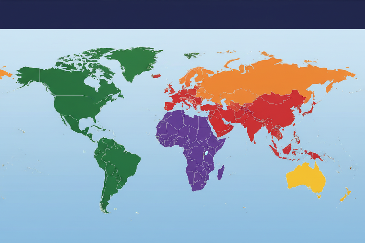 Colorful world map infographic showing accurate continent sizes — Africa second largest, Asia largest | KIMLUD