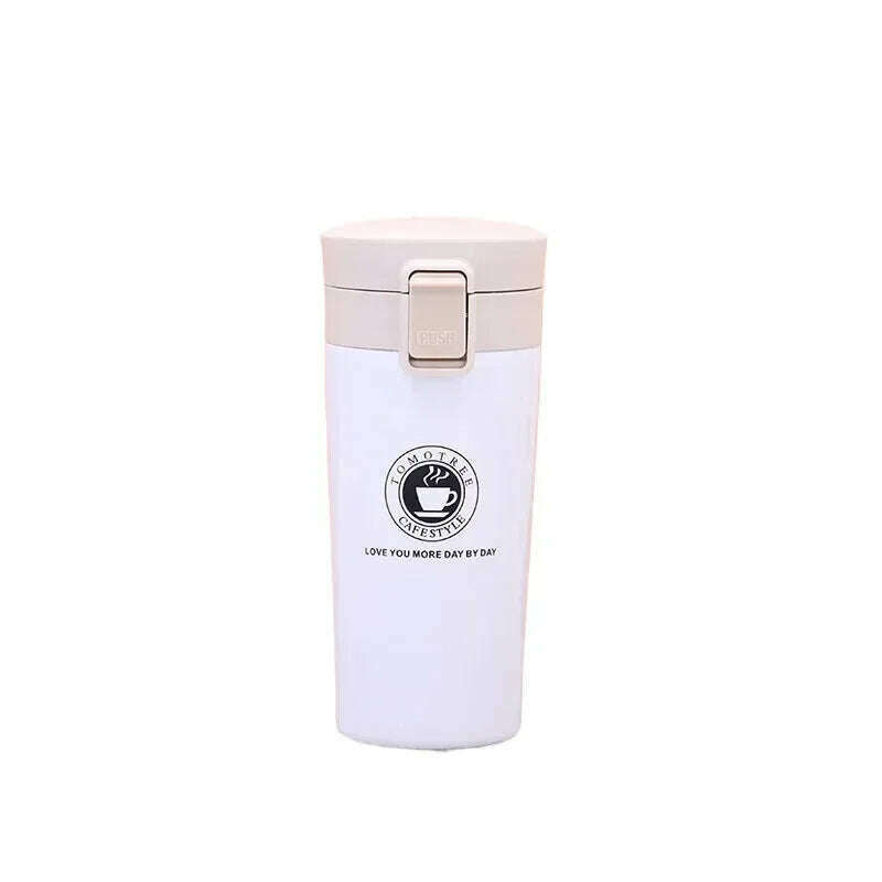 KIMLUD, 0.5L Thermal Mug Double Wall 304 Stainless Steel Coffee Cup Vacuum Flask Thermos Water Bottle Tea Coffee Leak-proof Thermos Mug, White / 500ml, KIMLUD APPAREL - Womens Clothes