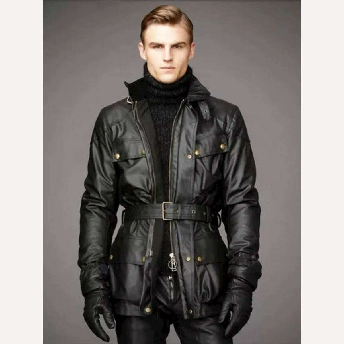 KIMLUD, 0909 Big US Size Super Quality Genuine Sheep Skin Wool Lining Long Coat Mens Casual Stylish Durable Biker Leather Jacket, US M 112cm chest / CHINA, KIMLUD APPAREL - Womens Clothes