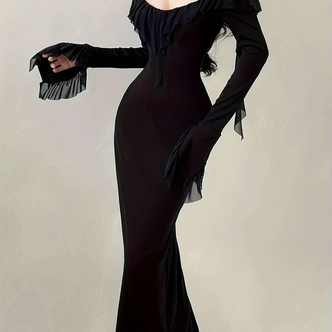 off-shoulder-ruffle-trim-dress-lace-decor-long-sleeve-bodycon-dress-womens-clothingkimlud-womens-fashion-34625898