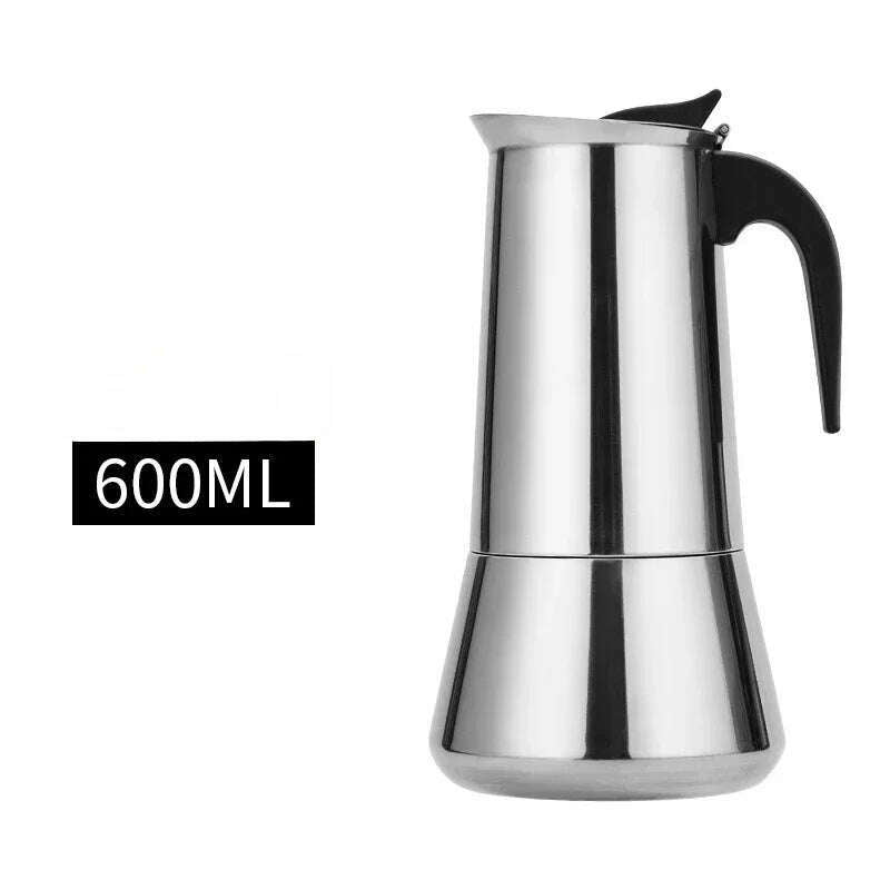 KIMLUD, 1-12 Cup 600ML Stovetop Moka Pot for Portable Coffee Maker,Stainless Steel Coffee Pot,Espresso Percolator Maker for Home Camping, Orbicular 600ML / CHINA, KIMLUD APPAREL - Womens Clothes