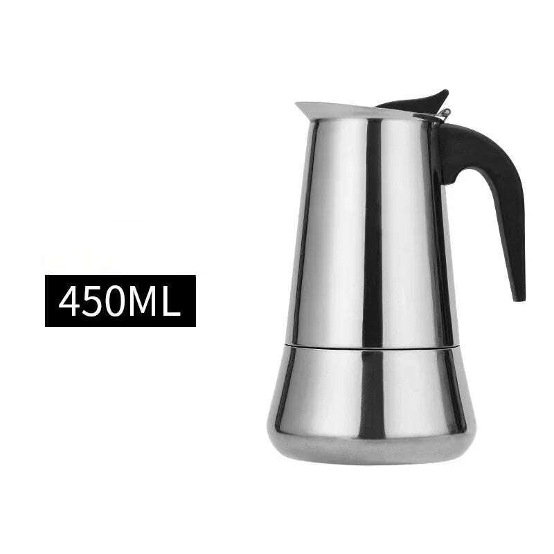 KIMLUD, 1-12 Cup 600ML Stovetop Moka Pot for Portable Coffee Maker,Stainless Steel Coffee Pot,Espresso Percolator Maker for Home Camping, Orbicular 450ML / CHINA, KIMLUD APPAREL - Womens Clothes