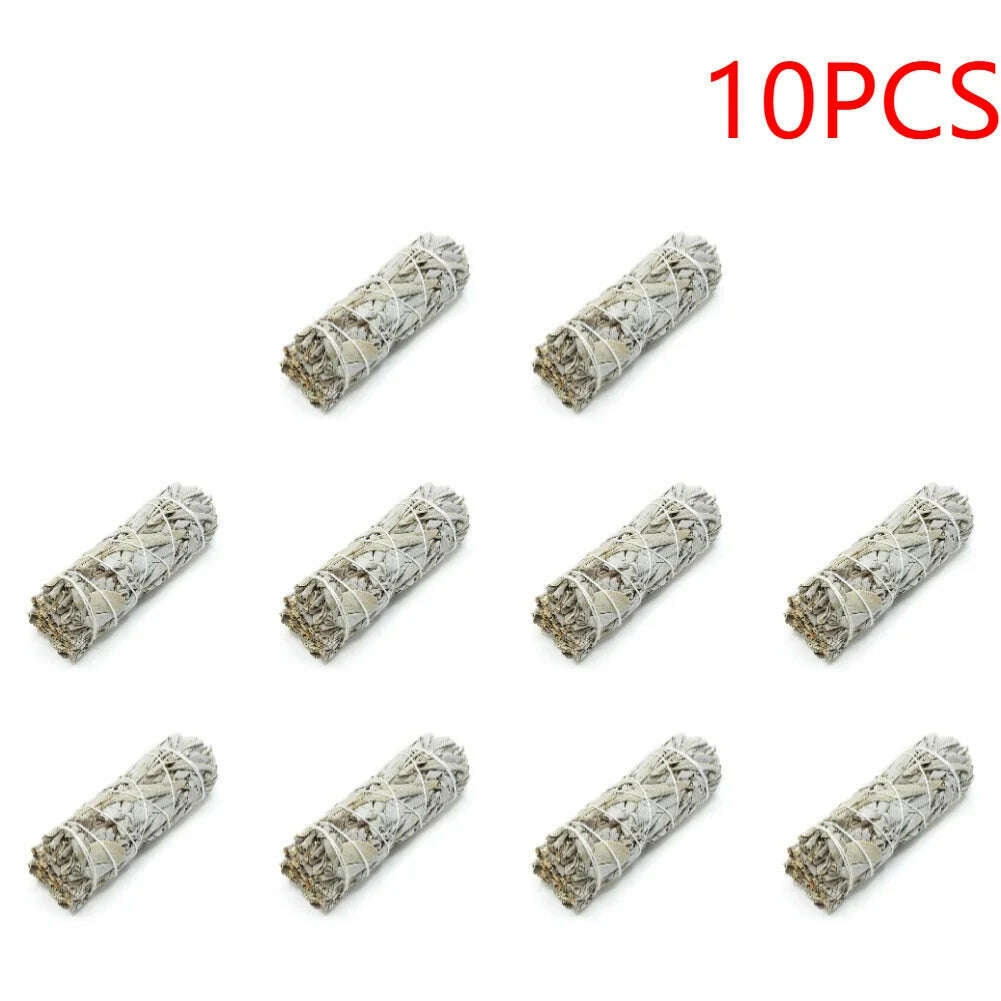 1-40PCS 10.5cm Natural White Sage Bundle Smudge Sticks Pure Leaf Smoky For Yoga Home Cleansing Healing Meditation Smudging - KIMLUD