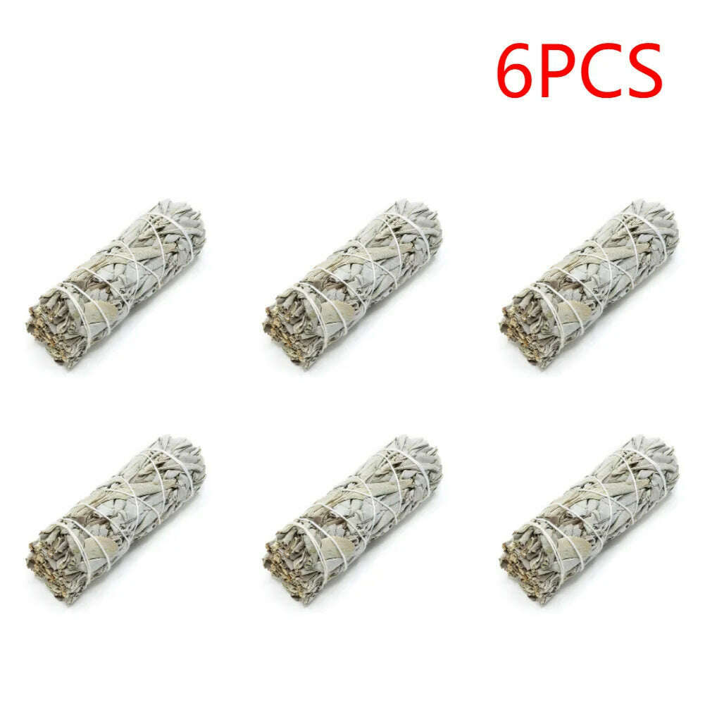 1-40PCS 10.5cm Natural White Sage Bundle Smudge Sticks Pure Leaf Smoky For Yoga Home Cleansing Healing Meditation Smudging - KIMLUD
