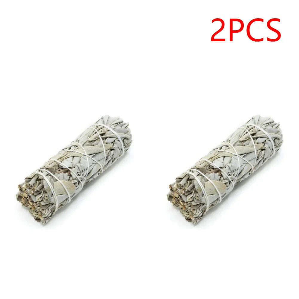 1-40PCS 10.5cm Natural White Sage Bundle Smudge Sticks Pure Leaf Smoky For Yoga Home Cleansing Healing Meditation Smudging - KIMLUD