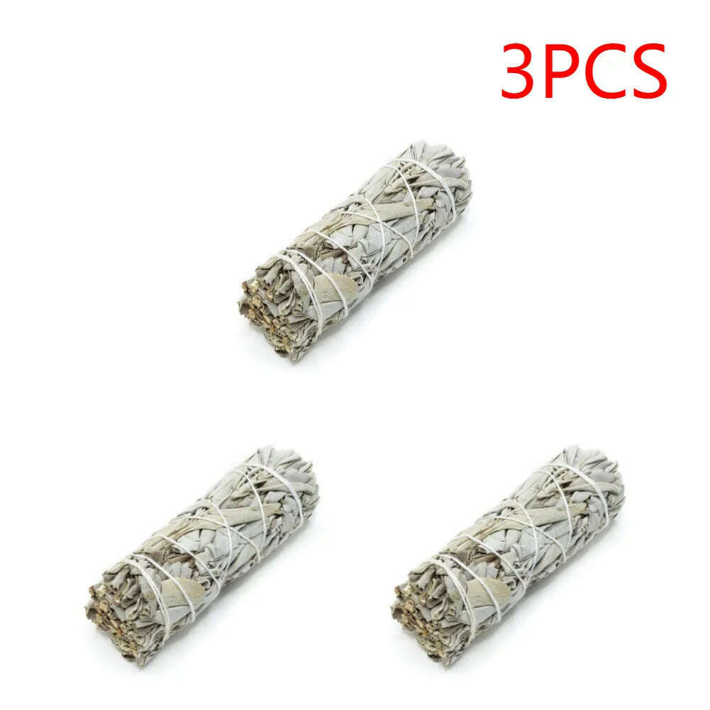 1-40PCS 10.5cm Natural White Sage Bundle Smudge Sticks Pure Leaf Smoky For Yoga Home Cleansing Healing Meditation Smudging - KIMLUD