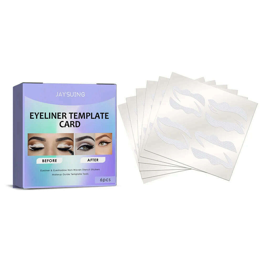 1 Box/bag Eyeliner Stencils Stickers Non-Woven Eye Liner Template Cards Eye Make Up Template Kits Eyeliner Shaping Tools 11*10cm - KIMLUD