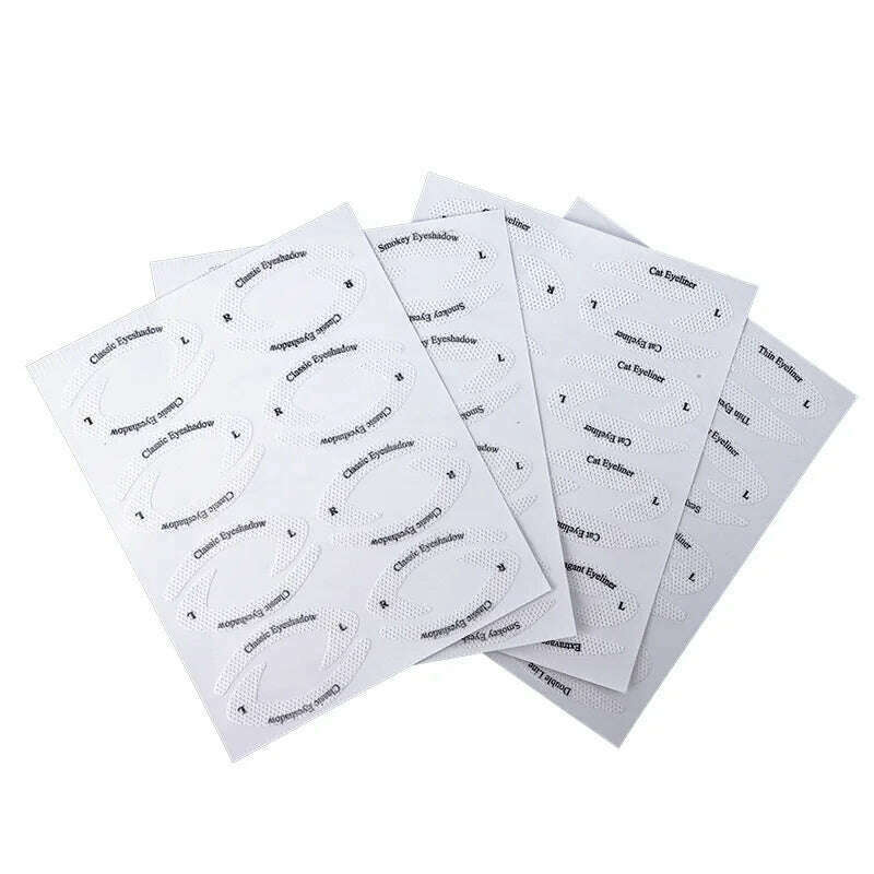 1 Box/bag Eyeliner Stencils Stickers Non-Woven Eye Liner Template Cards Eye Make Up Template Kits Eyeliner Shaping Tools 11*10cm - KIMLUD