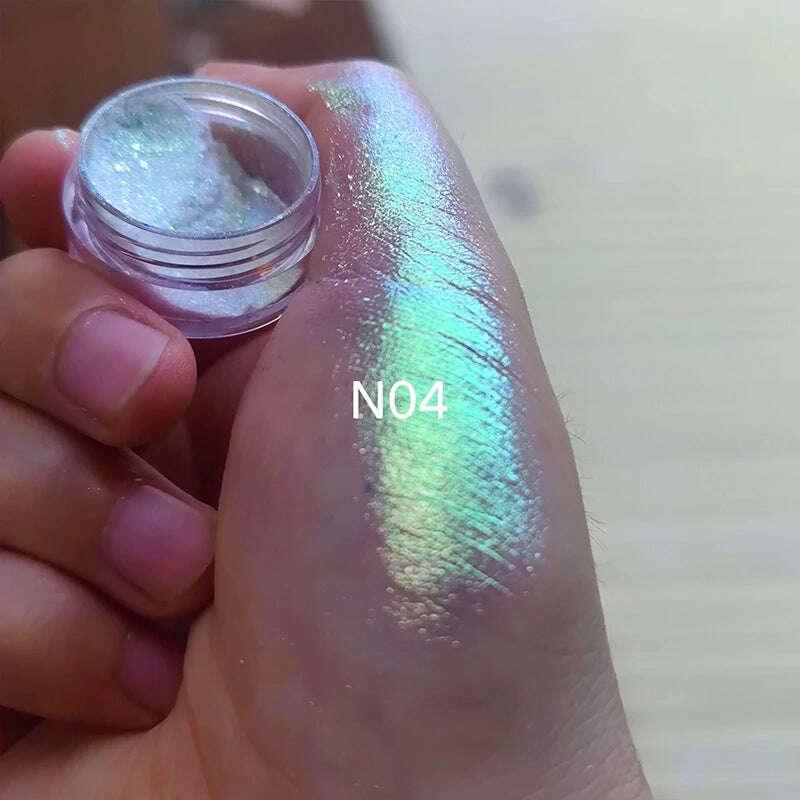 KIMLUD, 1 Jar Mini Ultra Fine Chameleon Chrome Powder Blue/Purple Metallic Glitter Powder Bottled Chameleon Effect Manicure Powder YZL9, KIMLUD Womens Clothes