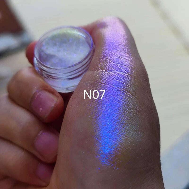 KIMLUD, 1 Jar Mini Ultra Fine Chameleon Chrome Powder Blue/Purple Metallic Glitter Powder Bottled Chameleon Effect Manicure Powder YZL9, KIMLUD Womens Clothes