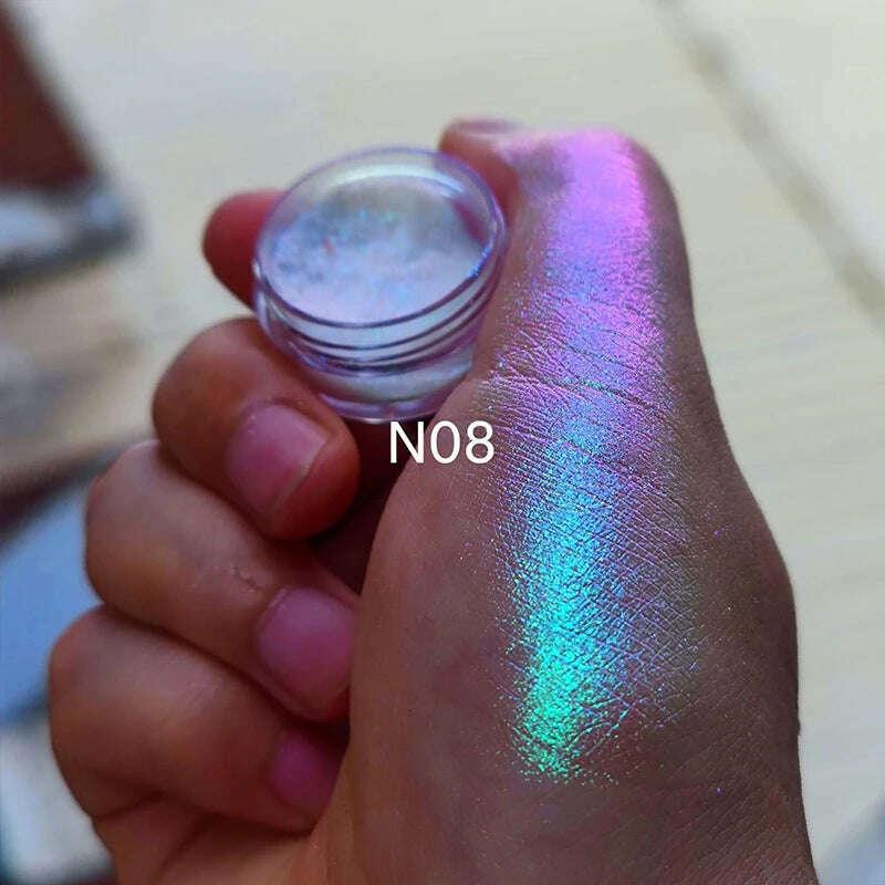KIMLUD, 1 Jar Mini Ultra Fine Chameleon Chrome Powder Blue/Purple Metallic Glitter Powder Bottled Chameleon Effect Manicure Powder YZL9, KIMLUD Womens Clothes