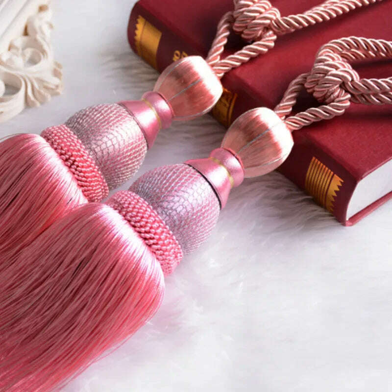 1 Pair Retro Luxury Large Curtain Tie Backs Holdbacks Tassel Curtain Rope Tiebacks Home Curtain Decoration Accessories - KIMLUD