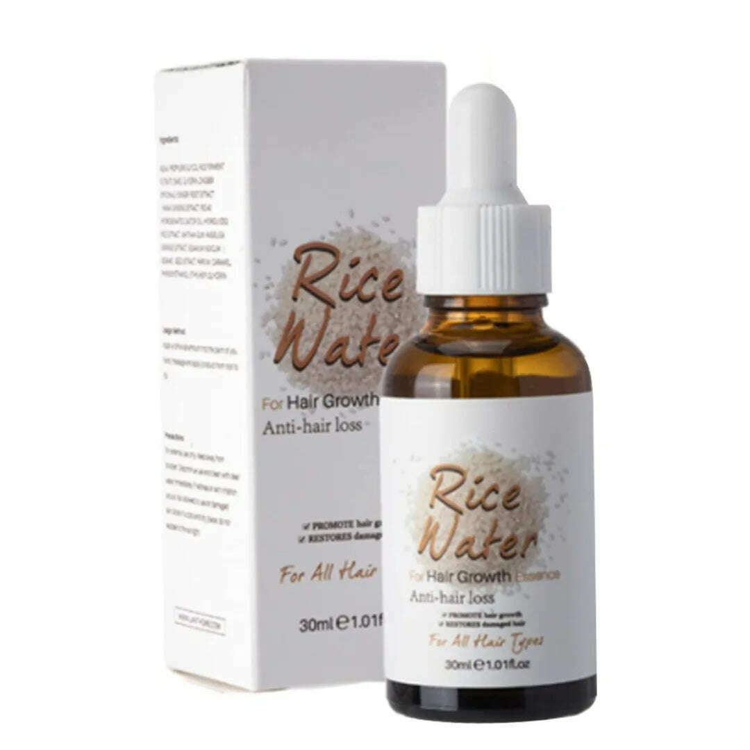KIMLUD, 1 Pc 30ml Fermented Rice Water Hair Growth Serum Moisturize Hair Smooth for Thinning Hair Reduce Hair Loss Hair Care Beauty, 30ml, KIMLUD APPAREL - Womens Clothes