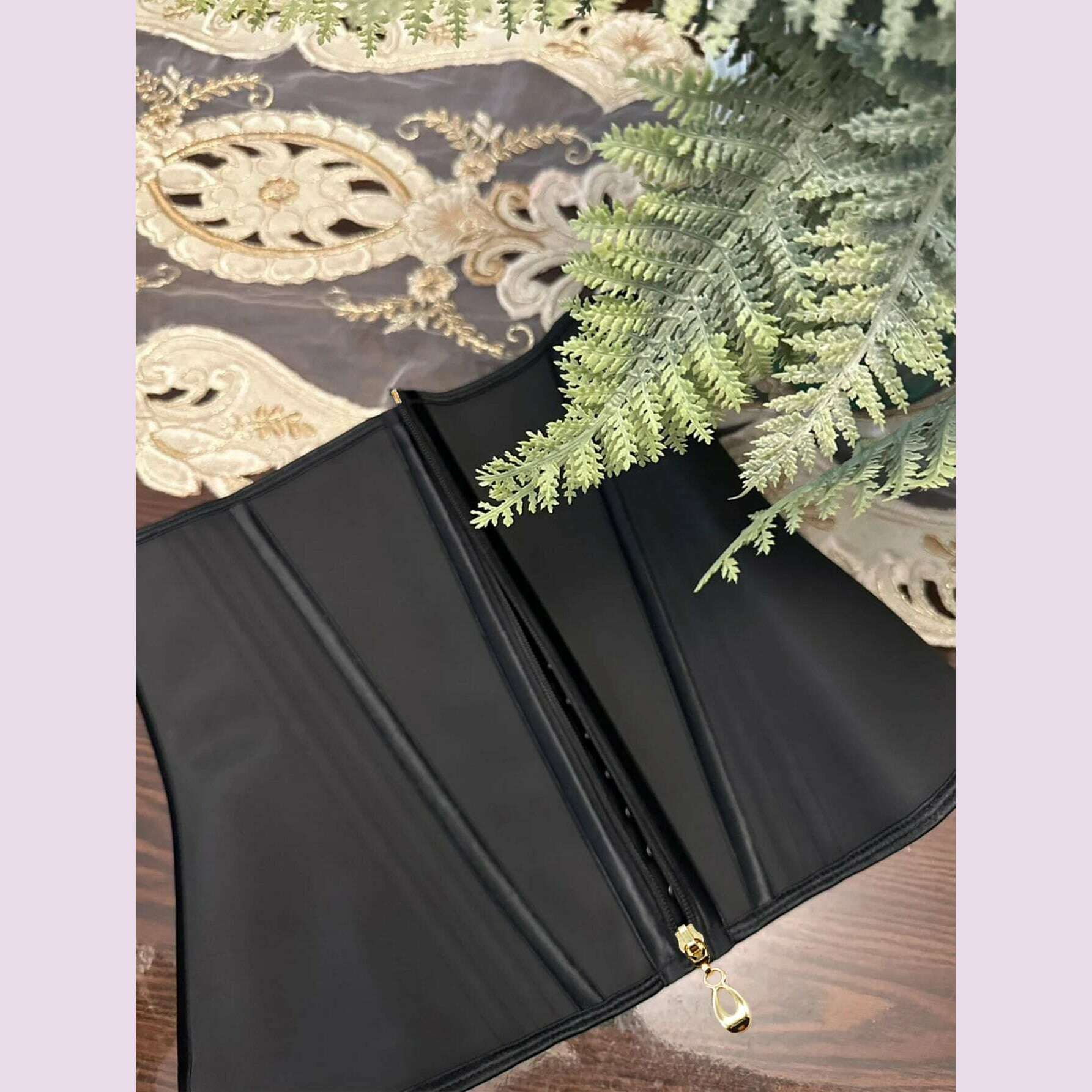 1 pc Women's Sports Shaper Belt Latex Material Zipper Waist Shaper Compression Belt, Corset Body Shaper Waist Belt - KIMLUD