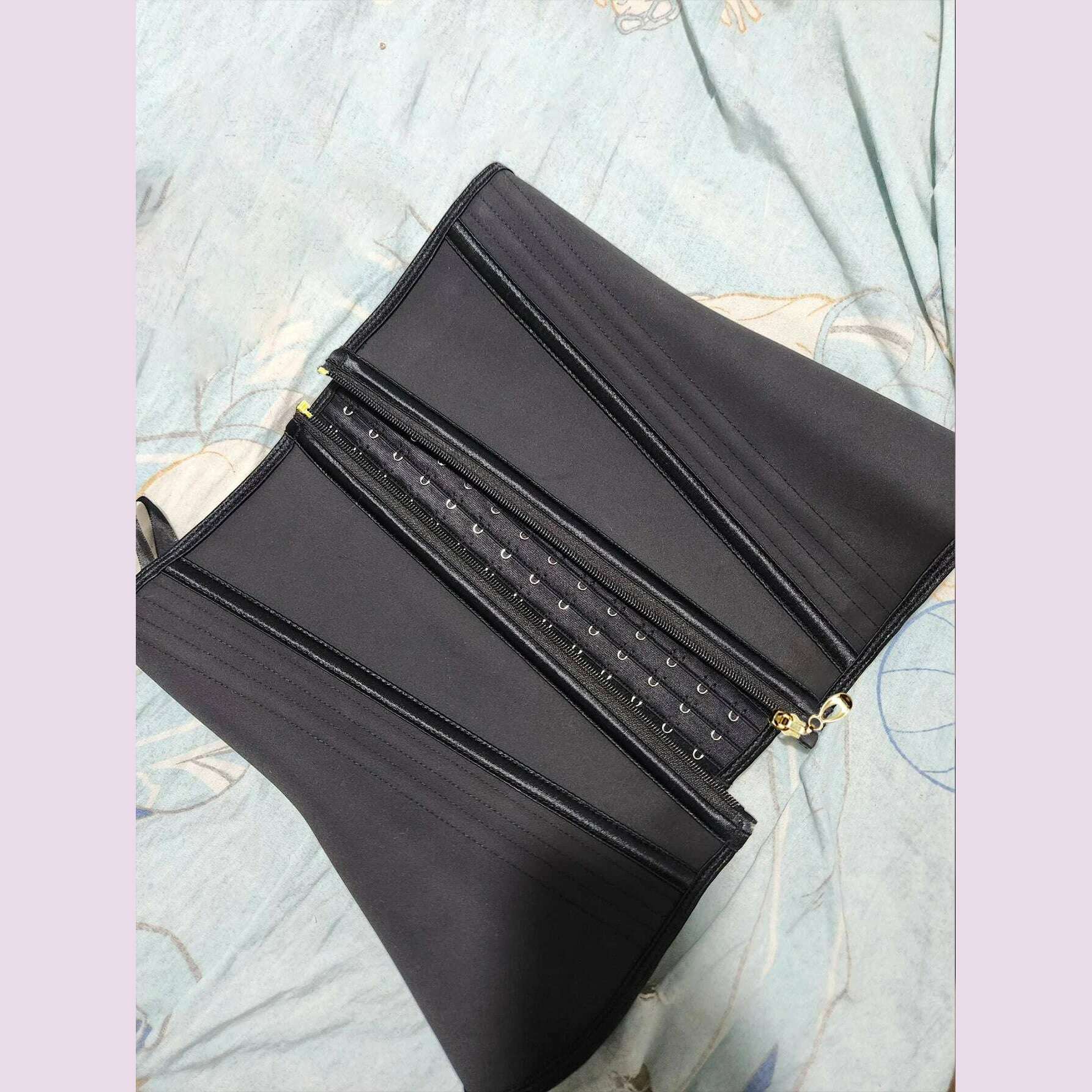 1 pc Women's Sports Shaper Belt Latex Material Zipper Waist Shaper Compression Belt, Corset Body Shaper Waist Belt - KIMLUD