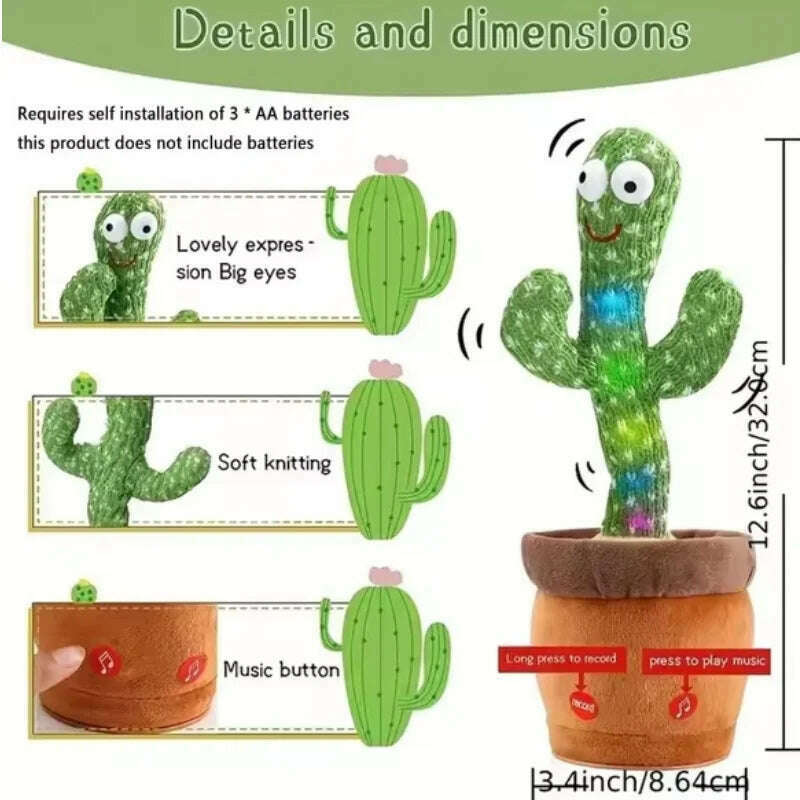 KIMLUD, 1 Piece -Talking And Dancing Cactus Toy For Baby Boys And Girls,Singing Imitation Recording,Gift That Can Talk To You Repeatedly, KIMLUD Womens Clothes