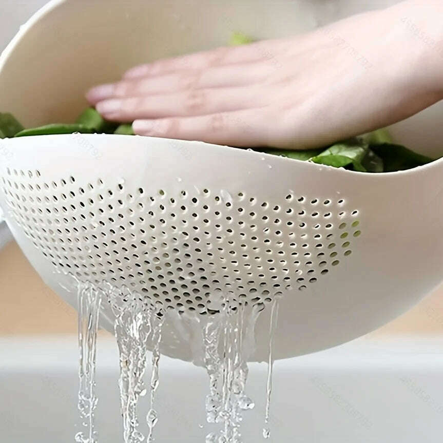 1 Piece of Rice Drainage Basket Rice Filter Fruit and Vegetable Drainage Sieve Kitchen Supplies Small Tools Multi-purpose - KIMLUD