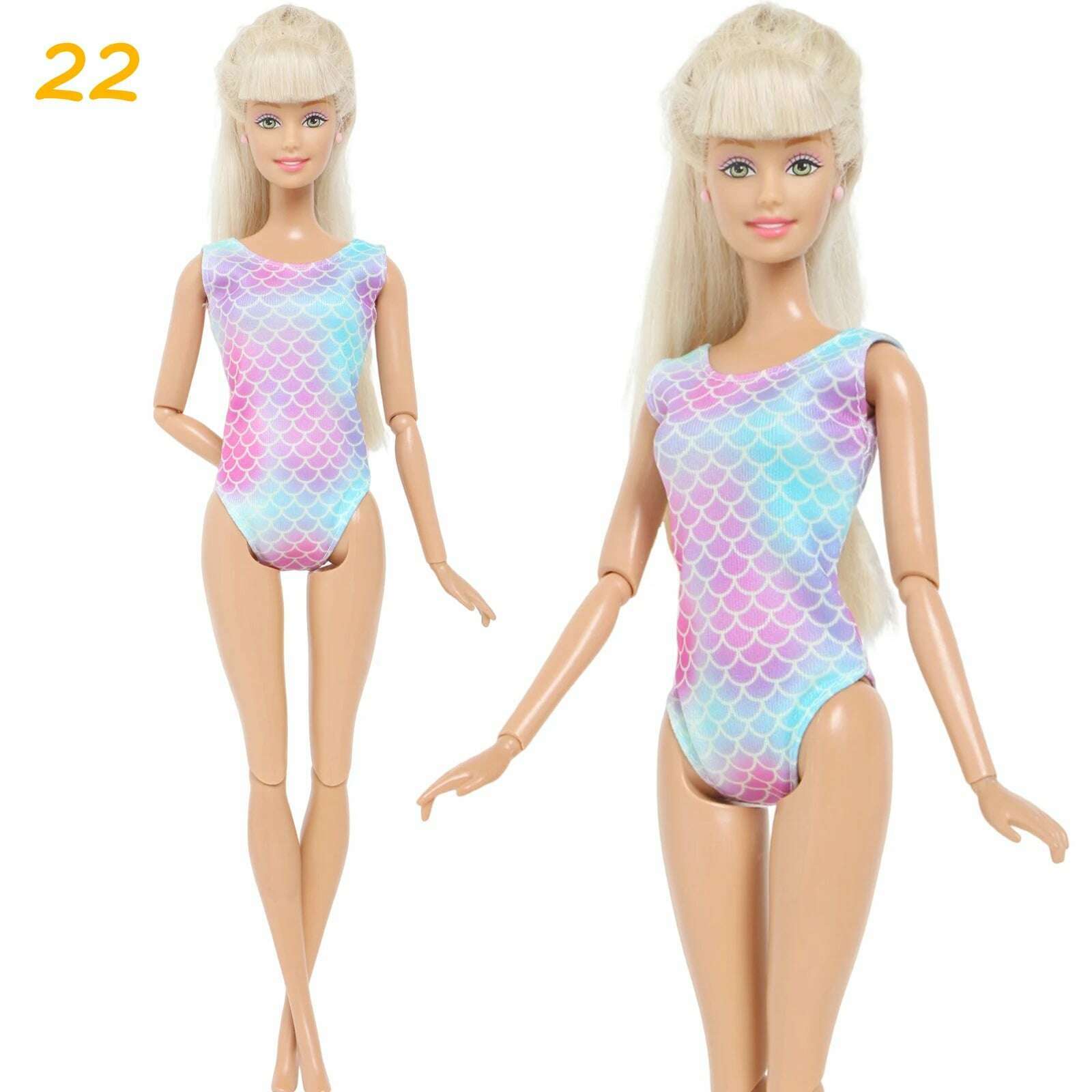 1 Set Fashion Multicolor Outfit Wave Point Dress Shirt Denim Grid Skirt Daily Casual Wear Accessories Clothes for Barbie Doll - KIMLUD