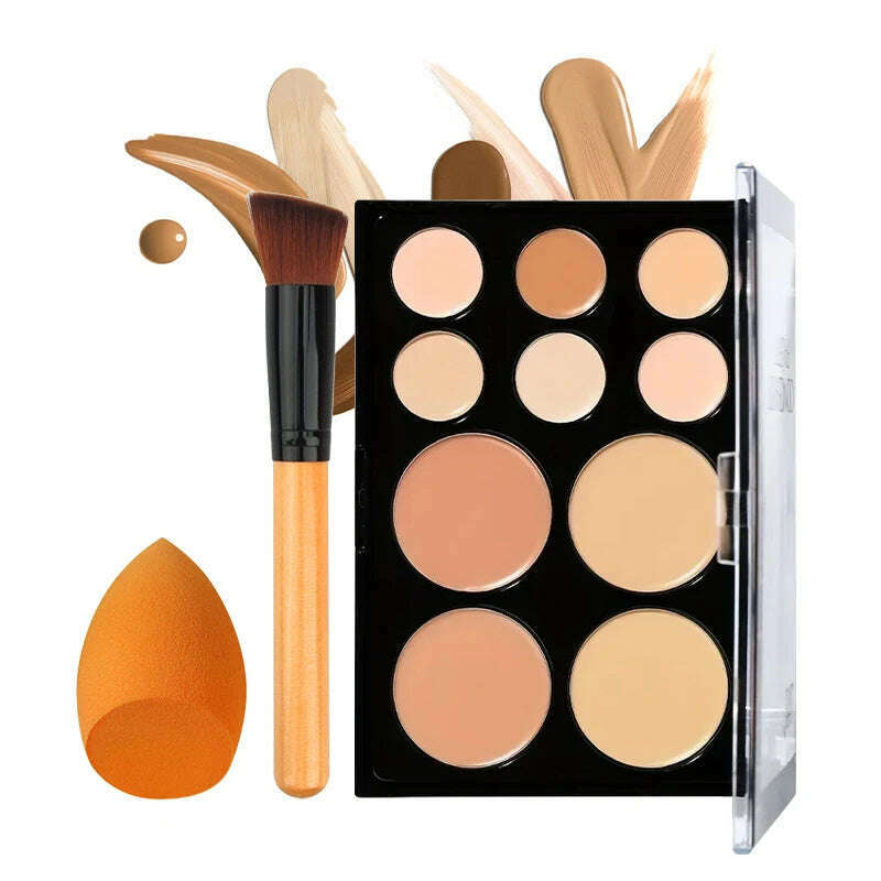 KIMLUD, 10 Colors Concealer Palette Set, Cream Concealer with Waterproof,Sweatproof Coverage for Acne and Tattoos Makeup Palette Set, 10 color 3pc, KIMLUD APPAREL - Womens Clothes