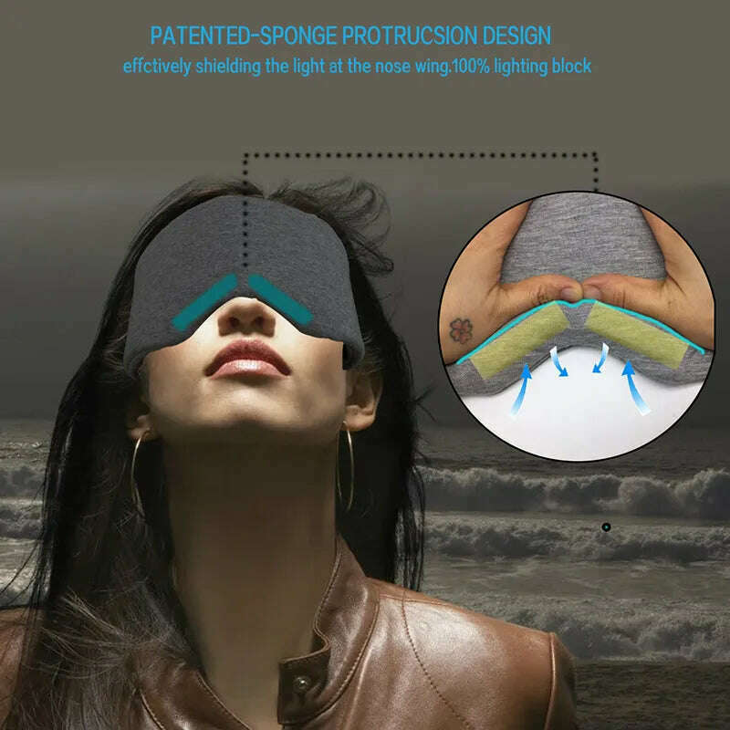 KIMLUD, 100% Cotton Silk Sleep Mask Blindfold Eye Cover Eye Patch Women Men Soft Portable Blindfold Travel Eyepatch Sleeping Eye Mask, KIMLUD Women's Clothes