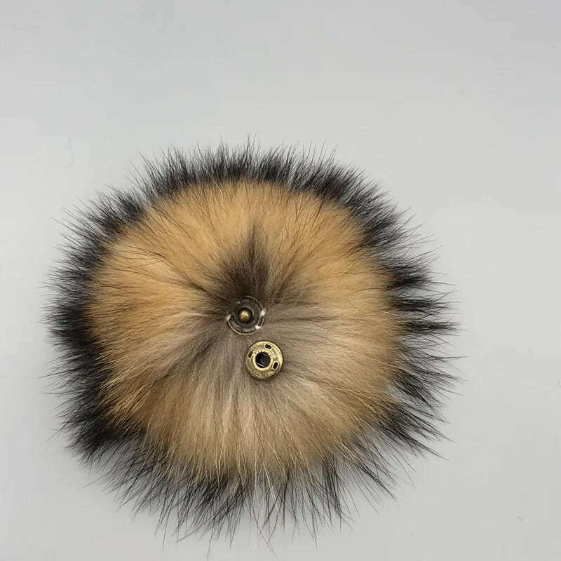 KIMLUD, 100% natural fox fur pompom raccoon fur pom pom for hat beanies DIY Fur Pompon For Caps Bags Scarf Accessories, KIMLUD Womens Clothes