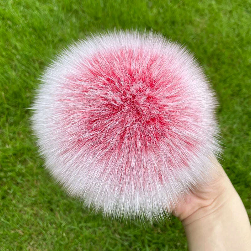 KIMLUD, 100% natural fox fur pompom raccoon fur pom pom for hat beanies DIY Fur Pompon For Caps Bags Scarf Accessories, fox red 2, KIMLUD APPAREL - Womens Clothes