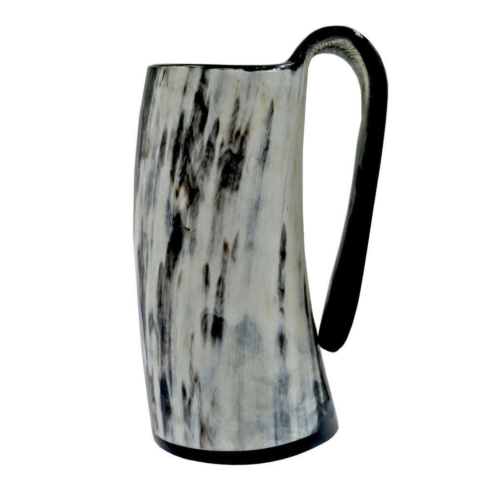 KIMLUD, 100% Natural Hand Made Ox Horn Mug Viking Drinking Mugs Beer Drinking Horn Coffee Mug-Food Grade&One Year Warranty, SE520HMU / CHINA / 380-440ml, KIMLUD Women's Clothes