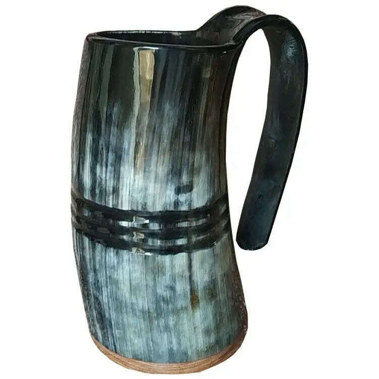 KIMLUD, 100% Natural Hand Made Ox Horn Mug Viking Drinking Mugs Beer Drinking Horn Coffee Mug-Food Grade&One Year Warranty, SE920HMU / CHINA / 380-440ml, KIMLUD Women's Clothes