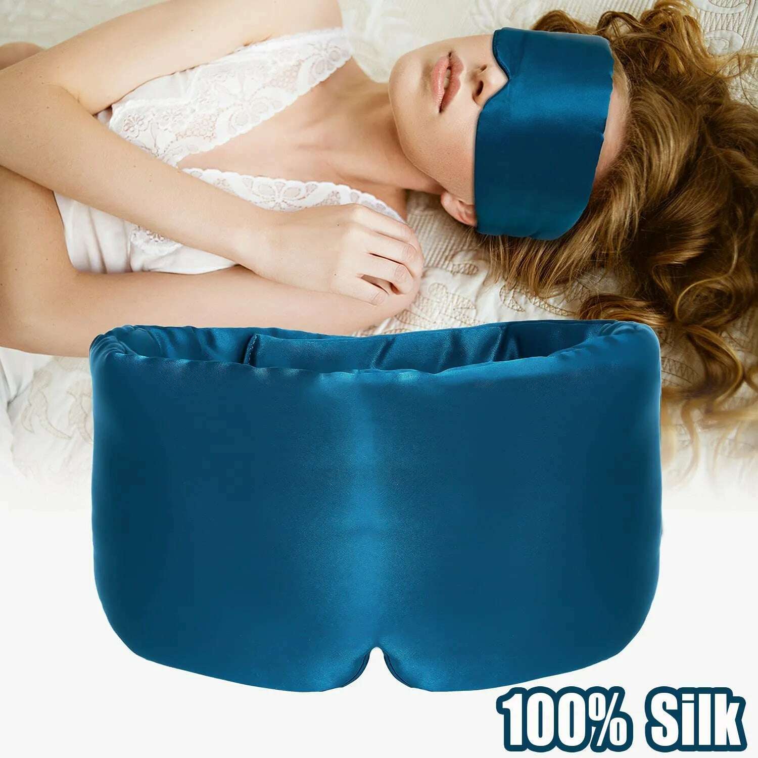 100% Natural Mulberry Silk Sleeping Mask Silk Eye Patch Eyeshade Portable Travel Eyepatch Nap Eye Cover Soft Blindfold Smooth - KIMLUD