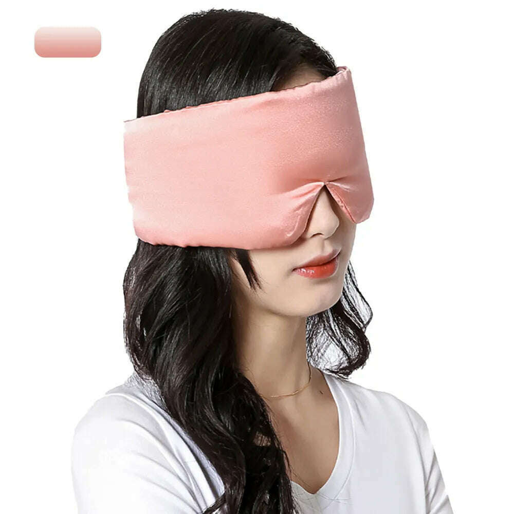 KIMLUD, 100% Natural Mulberry Silk Sleeping Mask Silk Eye Patch Eyeshade Portable Travel Eyepatch Nap Eye Cover Soft Blindfold Smooth, Light Orange, KIMLUD Women's Clothes