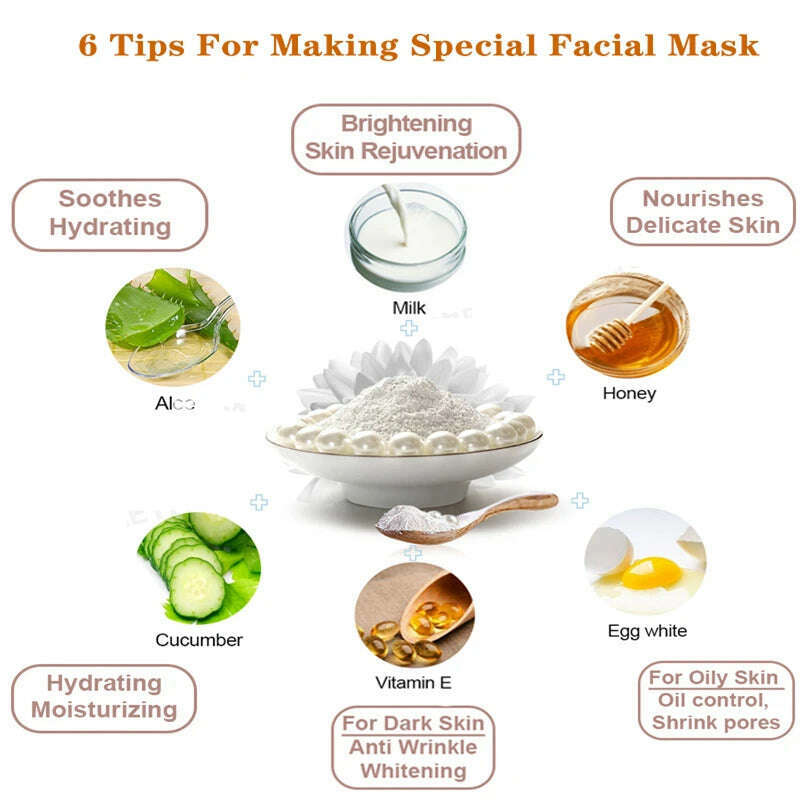 100% Natural Pearl Powder Freshly Ground Ultrafine Nanoscale Acne Whitening Facial Mask DIY Handmade - KIMLUD