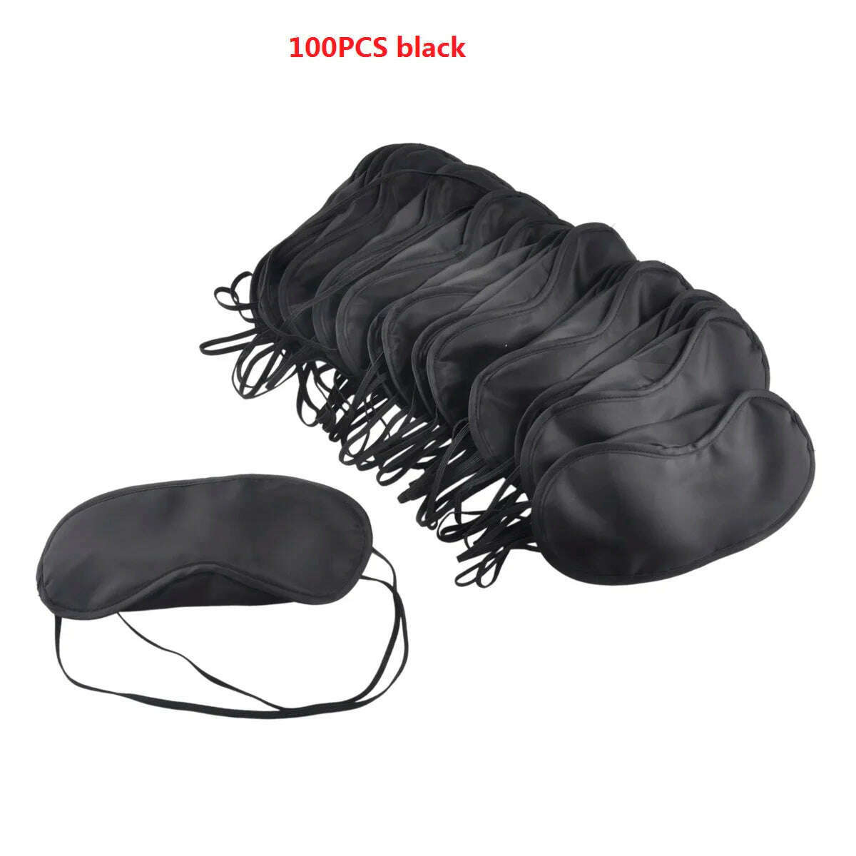 KIMLUD, 100 Pcs/Lot Gift Travel Sleeping Eye Mask Cover Black Shade Blindfold Eye Patch Night Eyeshade Eye Relax Massager Beauty Tools, Black 100pcs / CHINA, KIMLUD APPAREL - Womens Clothes