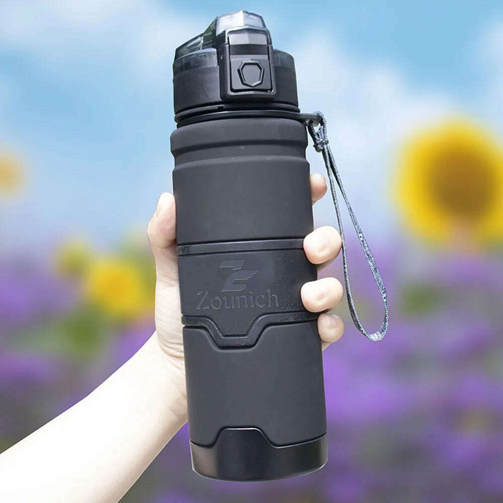 KIMLUD, 1000ML Water Bottles Protein Shaker Large Capacity Portable Plastic Sport Drinking Bottle Tritan BPA Free With Filter Screen, Black / 400ml, KIMLUD APPAREL - Womens Clothes