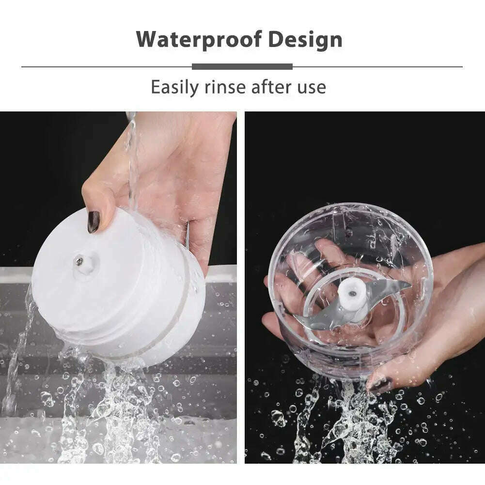 100/300mL Mini Electric Garlic Chopper USB Charging Ginger Masher Machine Sturdy Durable Chili Vegetable Crusher Kitchen Tool - KIMLUD