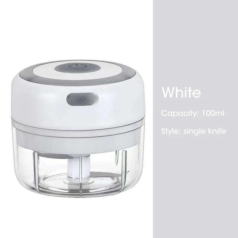 100/300mL Mini Electric Garlic Chopper USB Charging Ginger Masher Machine Sturdy Durable Chili Vegetable Crusher Kitchen Tool - KIMLUD