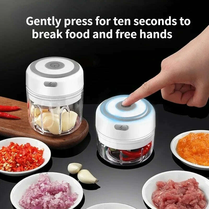 100ml/250ML Manual Meat Mincer Garlic Chopper Rotate Garlic Press Crusher Vegetable Onion Cutter Kitchen Cooking Accessories - KIMLUD