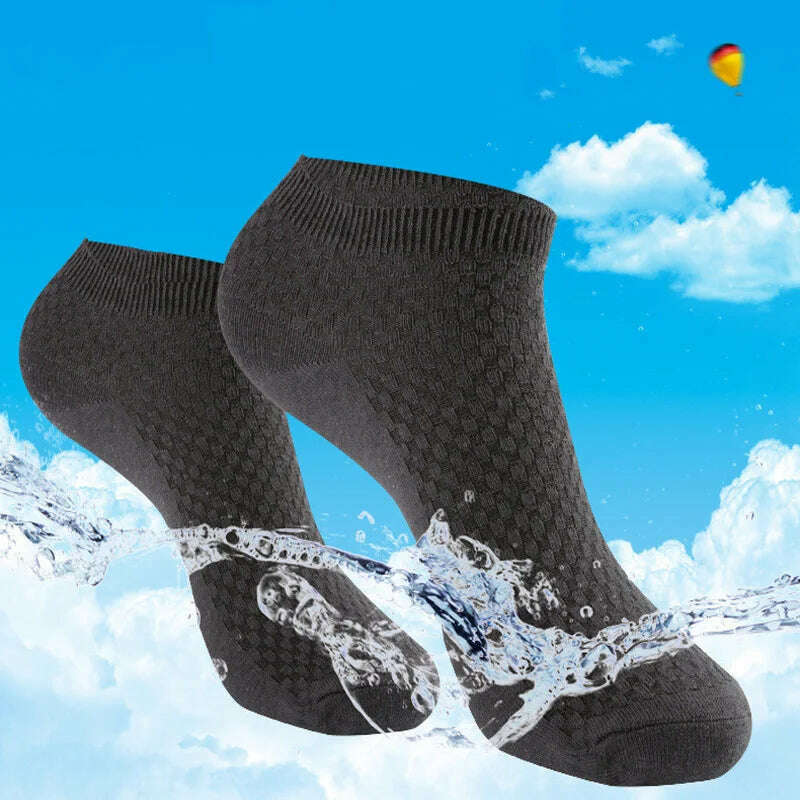 10Pairs/lot Bamboo Fiber Men Socks Large Size Short Ankle Business Black Male Meias Socks Breathable Men Plue Size EU38-48 - KIMLUD