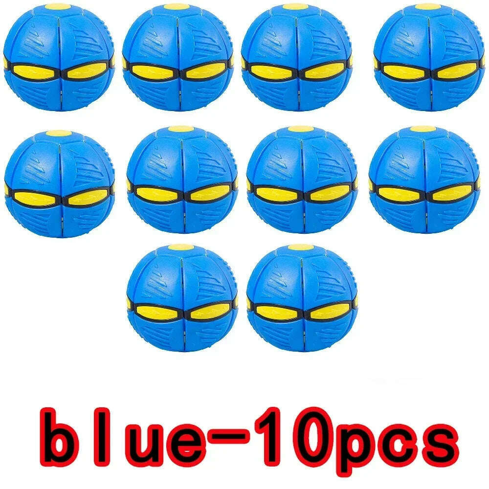 10pcs Flying Saucer Ball Outdoor Parent Children Toy Foot Magic Deformation Foot Pressure Decompression Vent Teasing Dogs Ball - KIMLUD