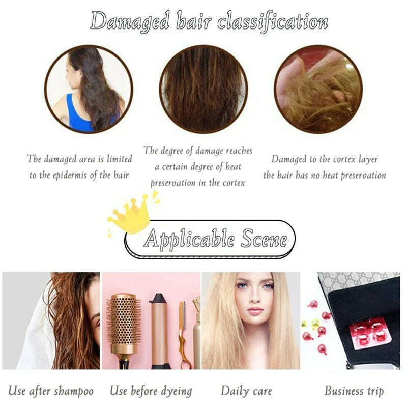 KIMLUD, 10Pcs Smooth Silky Hair Vitamin Capsule Keratin Complex Oil HairCare Repair Damaged Hair Serum  Anti Hairs Loss, KIMLUD Women's Clothes