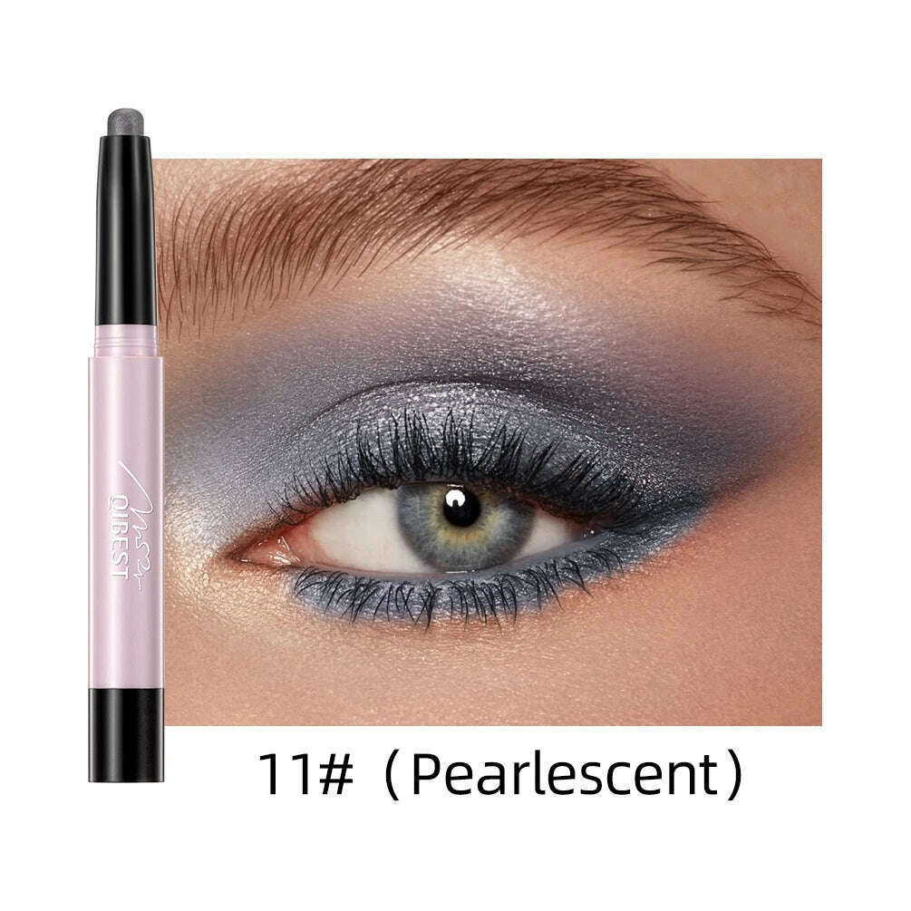 12 Color Highlighter Eyeshadow Pencil Waterproof Glitter Matte Nude Eye Shadow Makeup Pigment Pearlescent Silkworm Eyeshadow Pen - KIMLUD