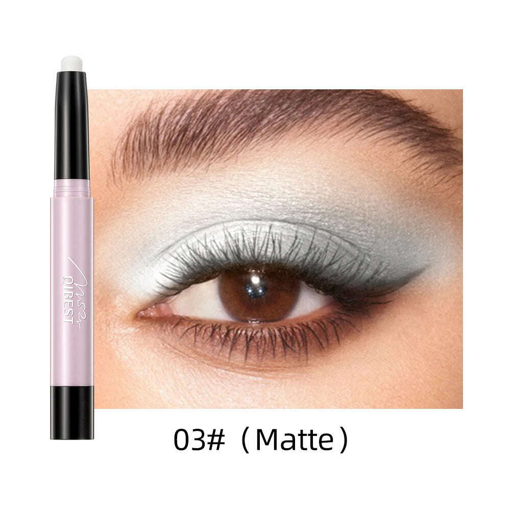 12 Color Highlighter Eyeshadow Pencil Waterproof Glitter Matte Nude Eye Shadow Makeup Pigment Pearlescent Silkworm Eyeshadow Pen - KIMLUD