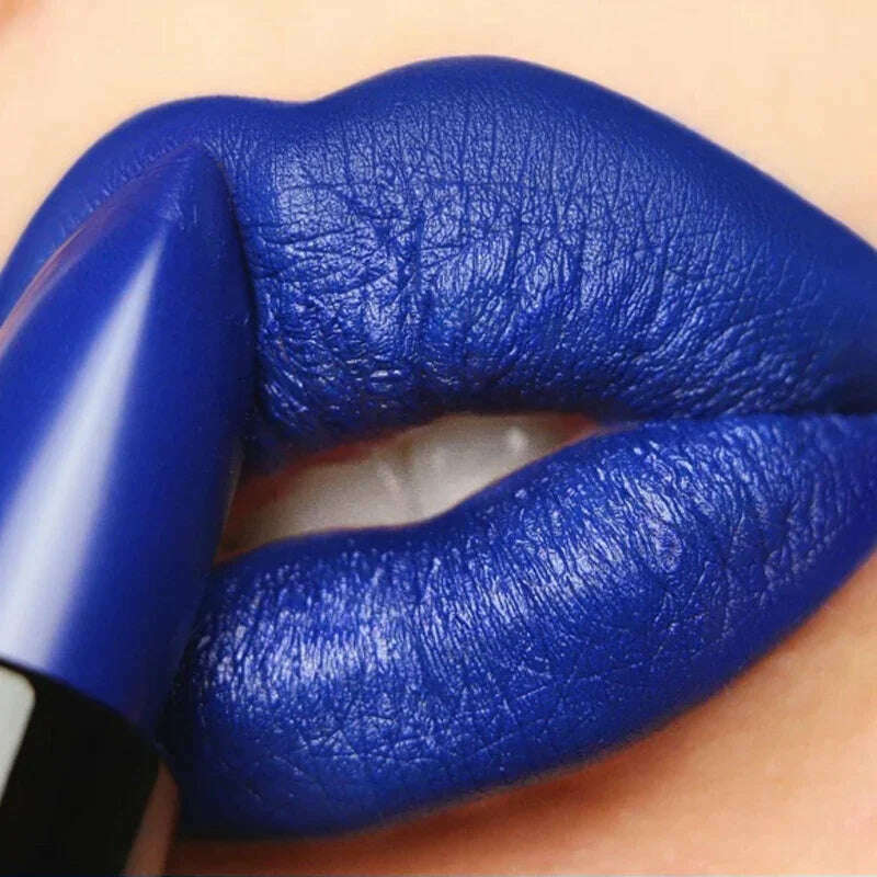 KIMLUD, 12 Colors Blue Black White Vampire Color Matte Lipstick Waterproof Retro Dark Color Lipsticks Holloween Party Makeup Cosmetics, KIMLUD Womens Clothes