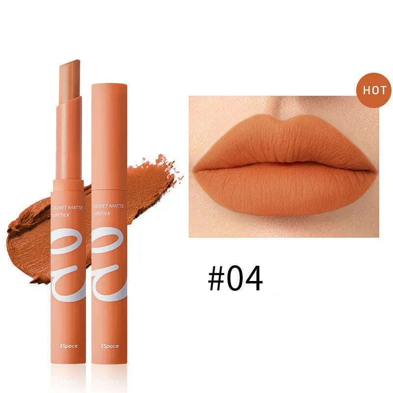 KIMLUD, 12 Colors Matte Lipstick Waterproof Long Lasting Nude Pink Velvet Lipsticks Non Stick Nude Series Lip Tint Cosmetic Makeup, 04, KIMLUD APPAREL - Womens Clothes