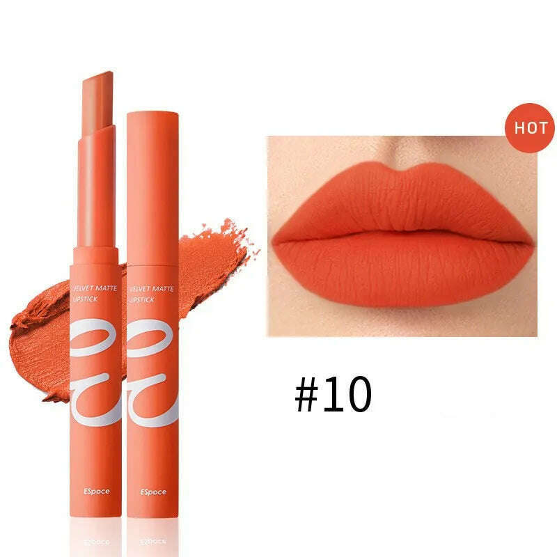KIMLUD, 12 Colors Matte Lipstick Waterproof Long Lasting Nude Pink Velvet Lipsticks Non Stick Nude Series Lip Tint Cosmetic Makeup, 10, KIMLUD APPAREL - Womens Clothes