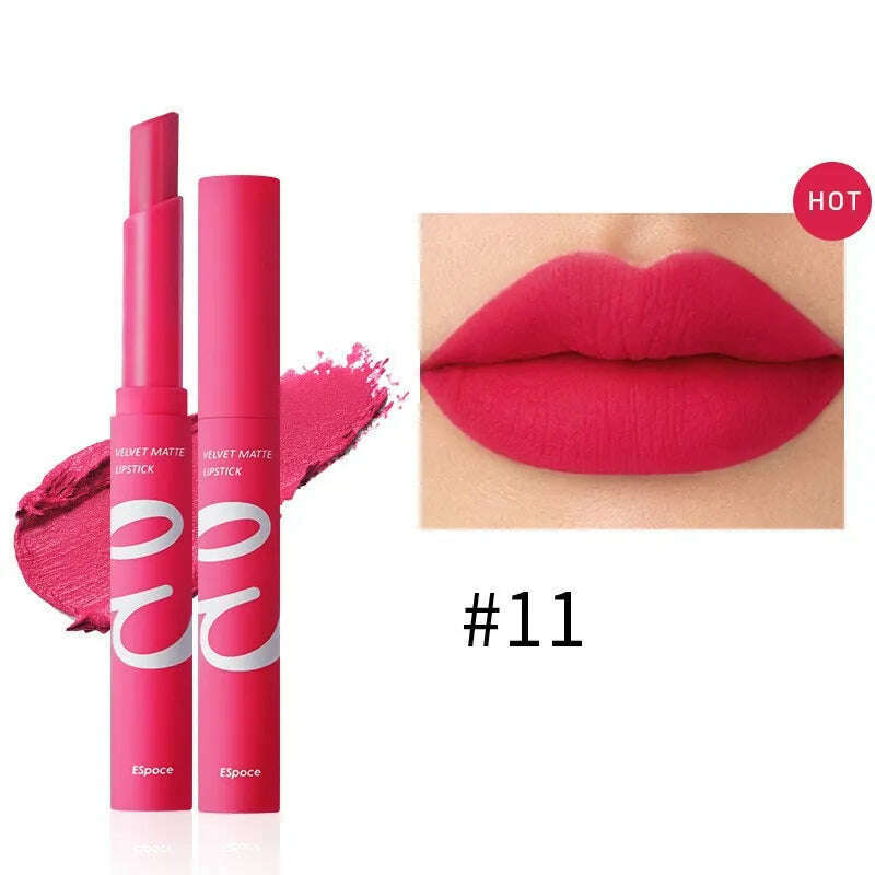 KIMLUD, 12 Colors Matte Lipstick Waterproof Long Lasting Nude Pink Velvet Lipsticks Non Stick Nude Series Lip Tint Cosmetic Makeup, 11, KIMLUD APPAREL - Womens Clothes
