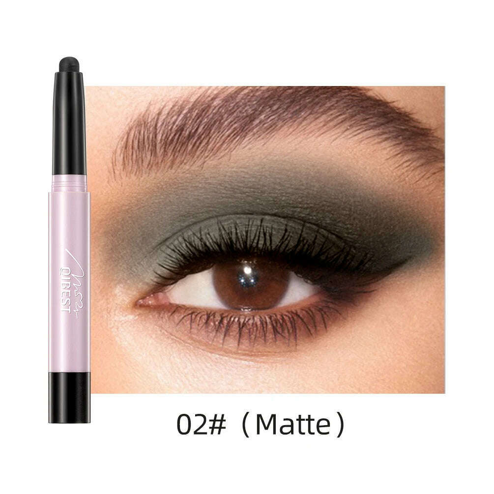 12 Colors Pearlescent Eyeshadow Eyeliner Pencil Waterproof Glitter Matte Nude Eye Shadow Makeup Pigment Silkworm Eyeshadow Pens - KIMLUD