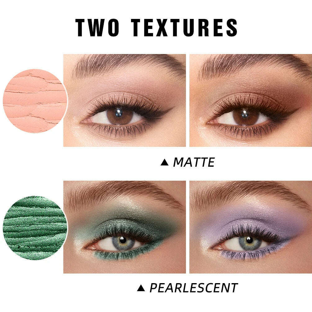 12 Colors Pearlescent Eyeshadow Eyeliner Pencil Waterproof Glitter Matte Nude Eye Shadow Makeup Pigment Silkworm Eyeshadow Pens - KIMLUD